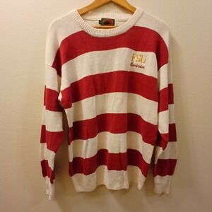 Florida State Seminoles Vintage Sweater Men's Red and White Striped Pullover FSU